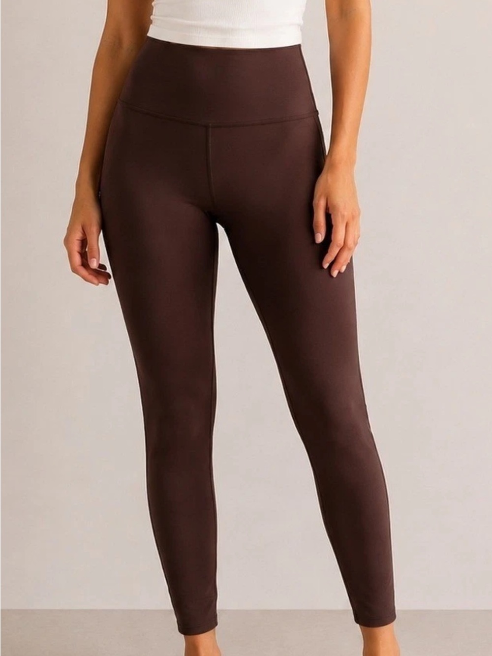 Quince Ultra Form High Rise Legging Stretch Gym Pocket Wick Espresso Sz XL / 25”